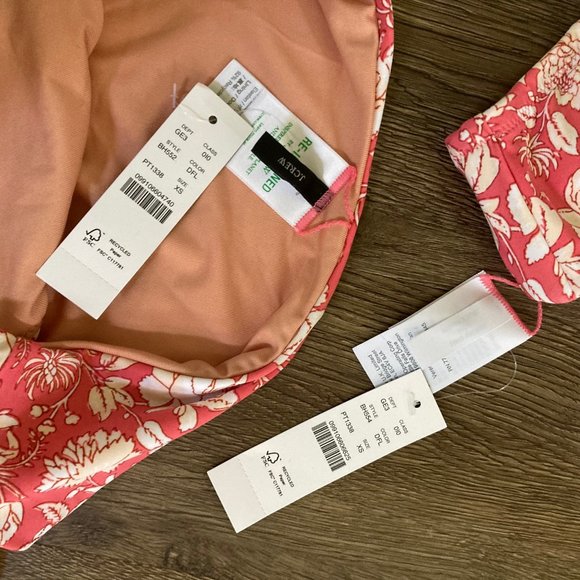 J. Crew High-rise Bikini Set Tossed Floral Dark Flamingo - Picture 9 of 10